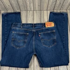 Levis 501 Button Fly Dark Wash Men Jeans Cotton Retro Americana Fashion Sz 38x32